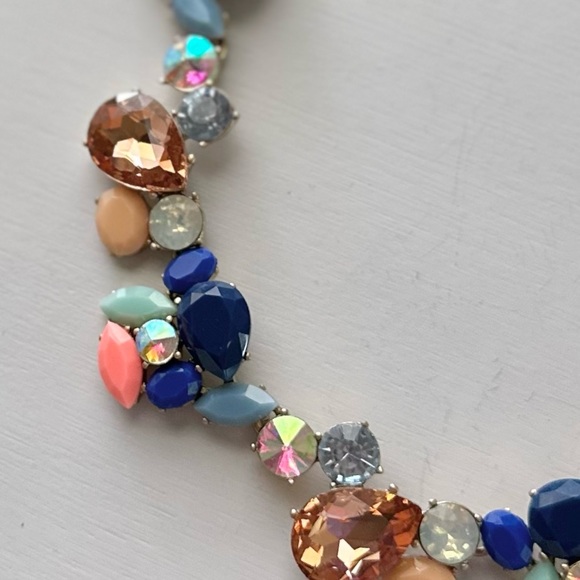 J CREW NWT Crystal Paint Party Necklace • Spring Pastel Jeweled 18” + 3” Factory - Picture 4 of 10